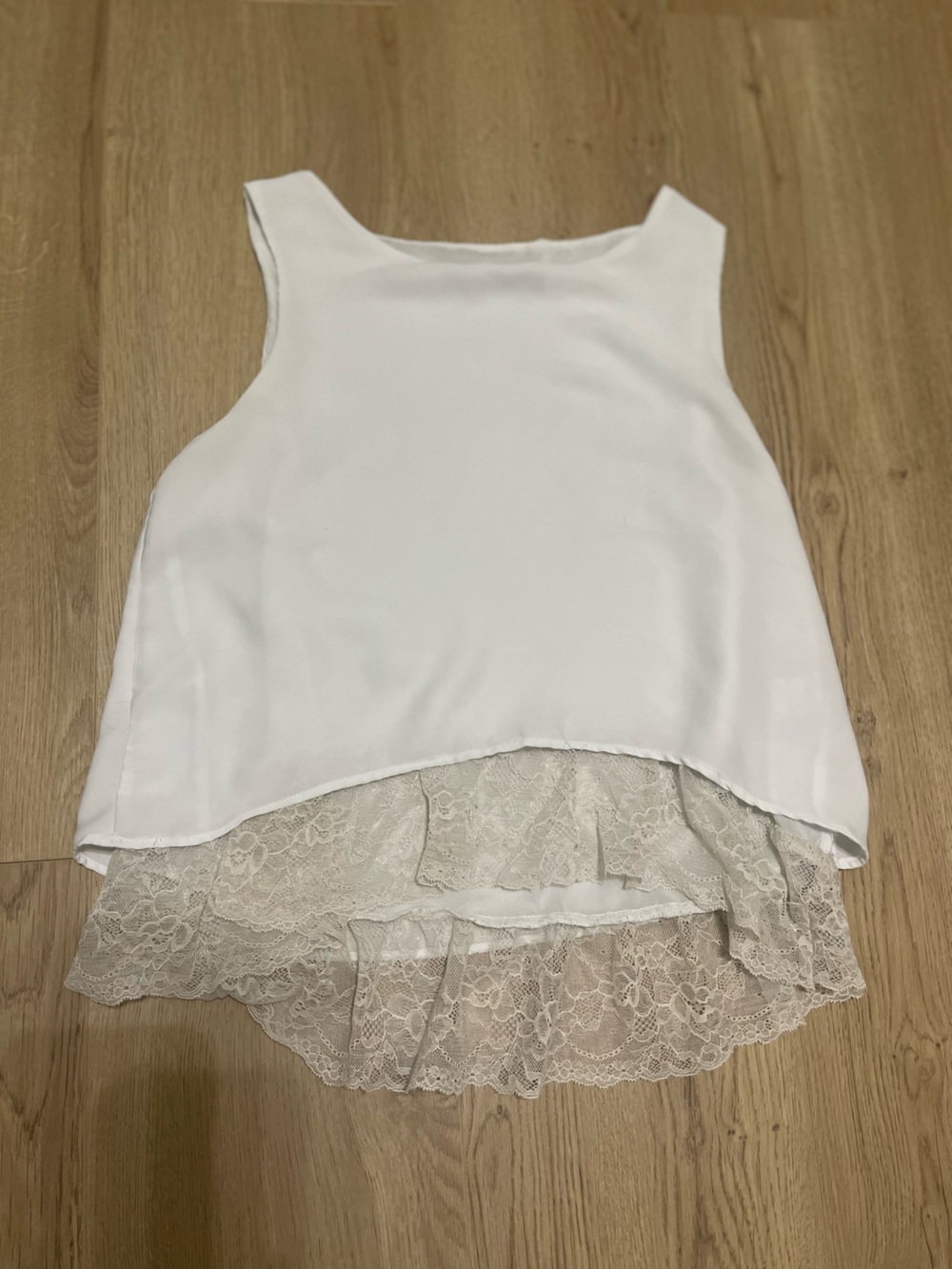 Zara Ivory Lace-Trim Top (S)